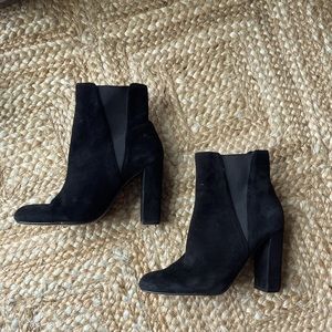 Steve Madden - Black Suede Heeled Booties - Size 8